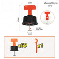 51Pcs Floor Tile Leveling System Clips Spacers Porcelain Ceramic Leveler Kit For Tile Laying Wall Fixing Construction AbouTool