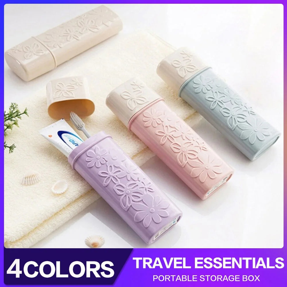 Portable Toothbrush Toothpaste Storage Box Holder Cup Wash Toothbrush Organizer Outdoor Travel Bathroom Products Supplier