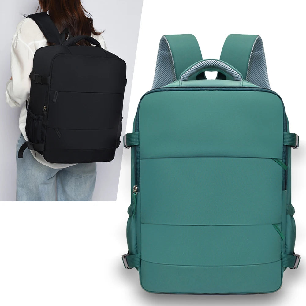Versatile Carry-On Travel Backpack, 180 °   Expandable Boarding Bag, Laptop Compartment Bag for Business & Leisure Trips