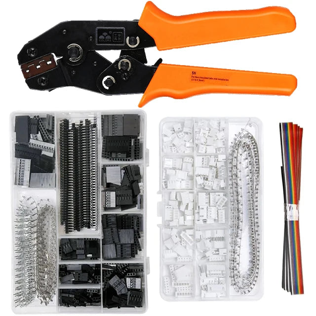 SN-28B 0.1-1mm² Crimping Pliers Tool Set-1550pcs 2.54mm Dupont Connectors And Crimp Pins，460pcs 2.54mm JST-XH JST Connector Kit