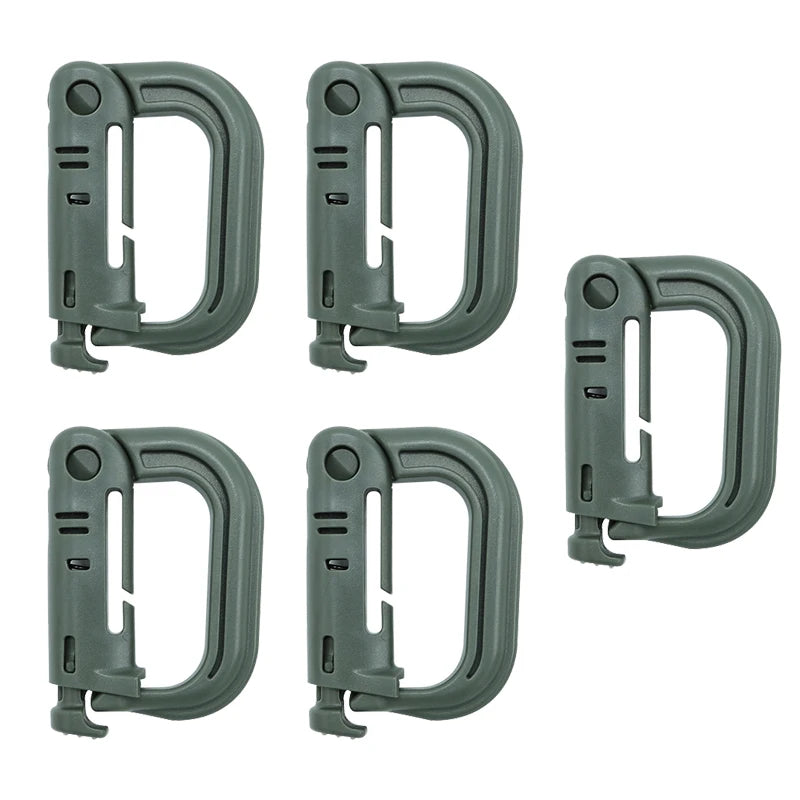 Tactical D Locking Ring Buckle Outdoor MOLLE Carabiner Plastic Clip Snap Type Tactical Vest Bag Connection Point Fastener