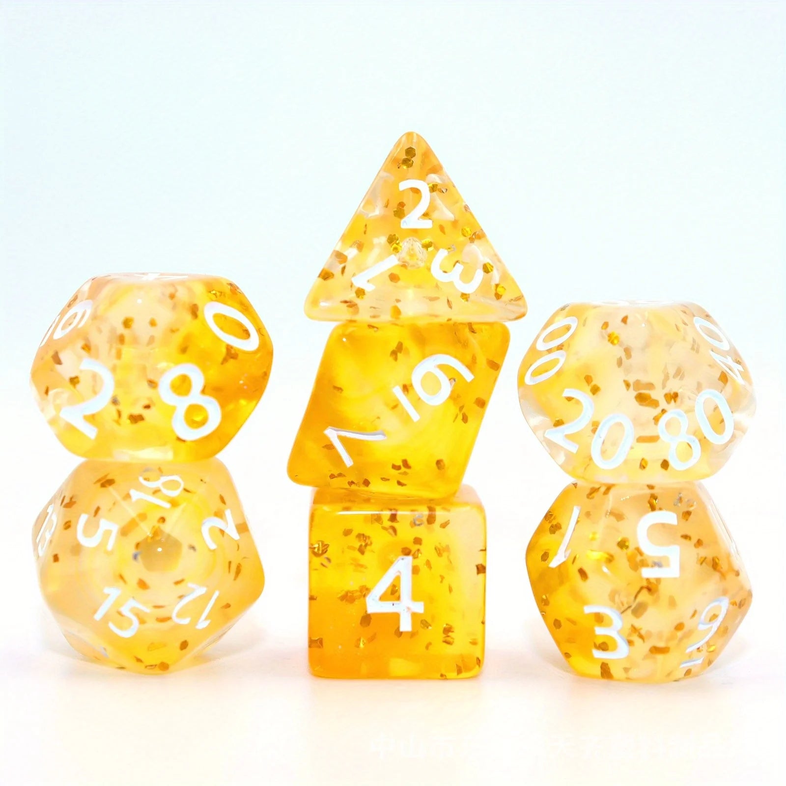 7pcs Set Crystal Style DND Dice Set, Polyhedral Table Game Dice Role-Playing RPG Dice With Box