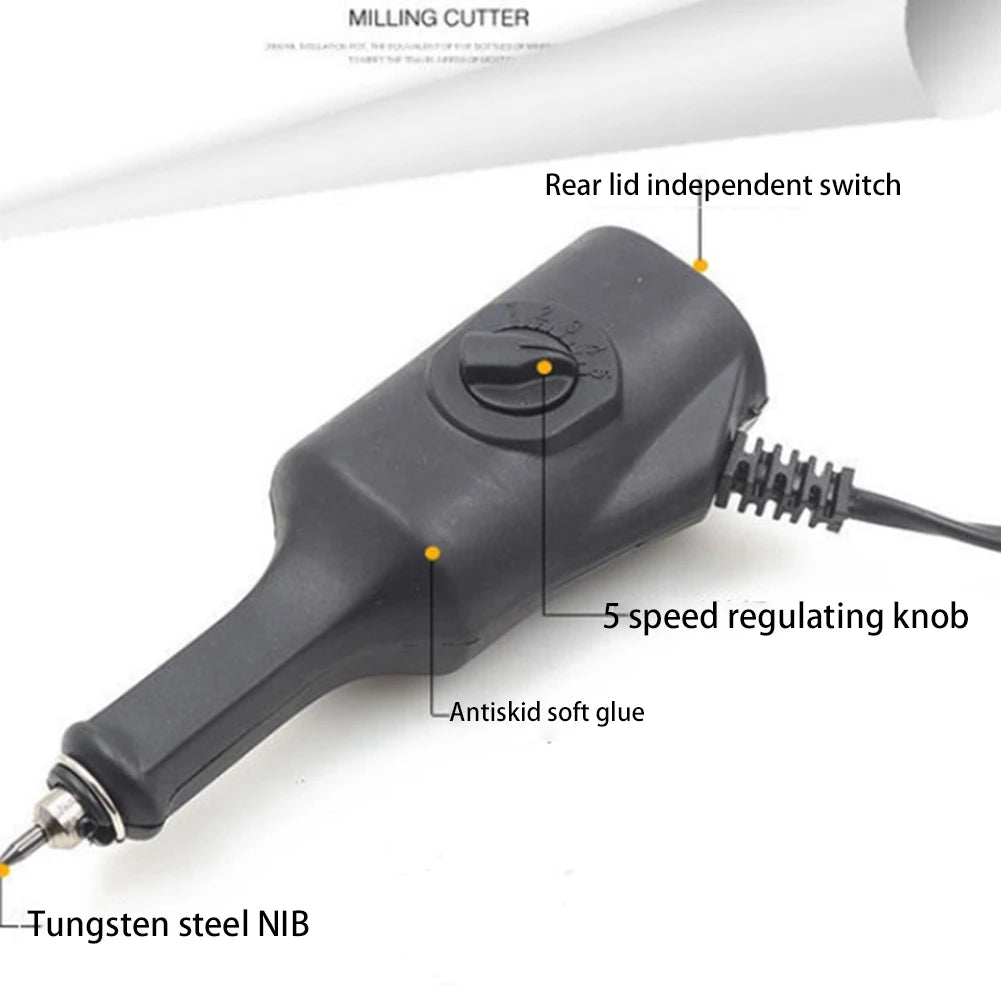 HOT-Electric Engraver Carving Pen Plotter Machine Chisel Tips On Metal Wood Glass Plastic Ceramics Stone Surface EU Plug
