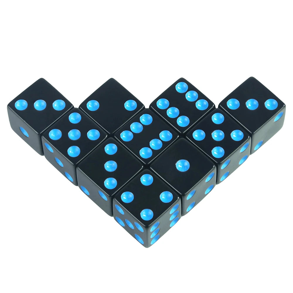 6 Sided Square Corner Dice 16mm D6 with Standard Dots Game Dice for Board Games, Casino Games & Tabletop RPG or Teaching Math