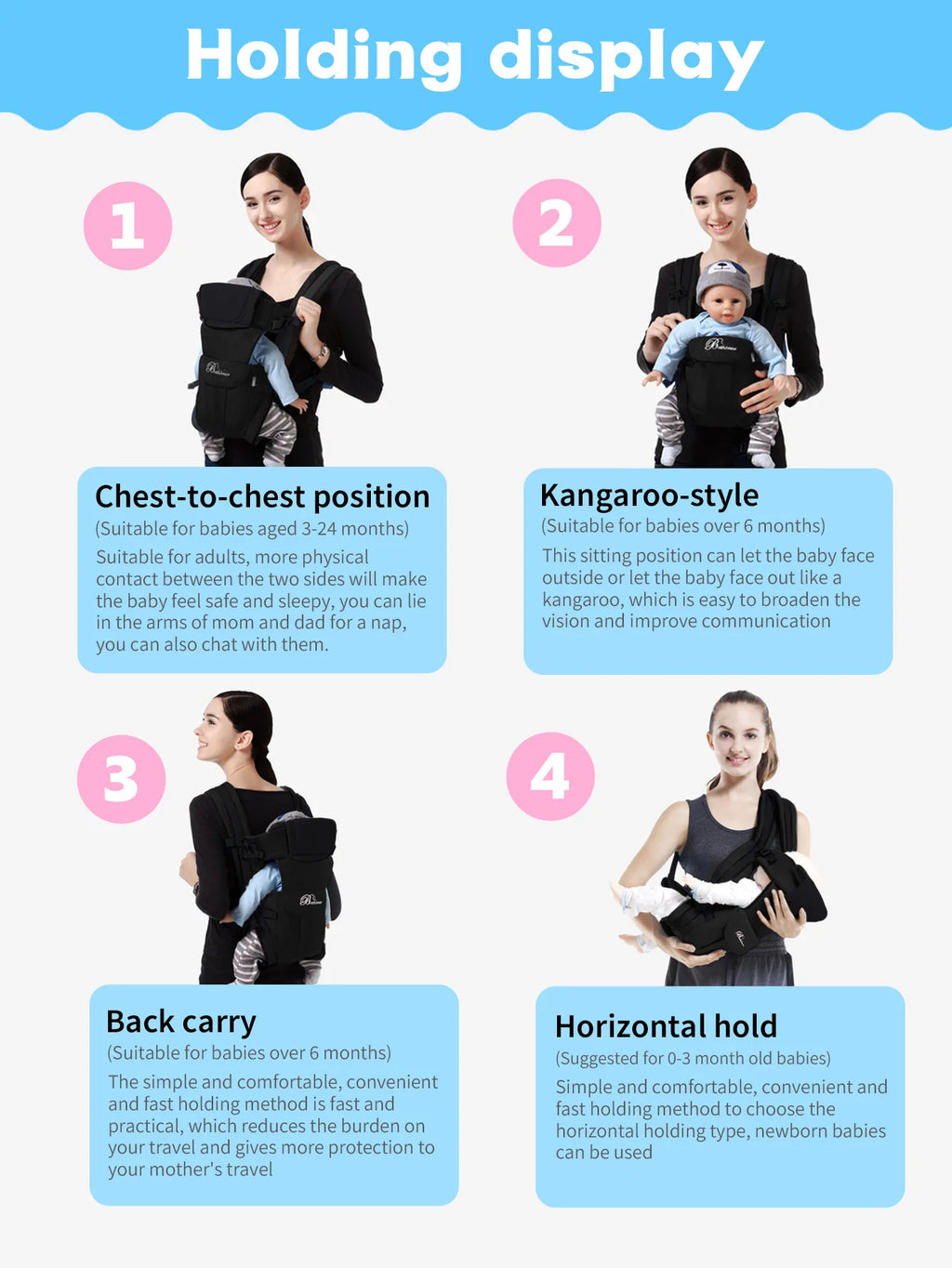 Baby Carrier for Newborns & Toddlers – Ergonomic Hands-Free Design