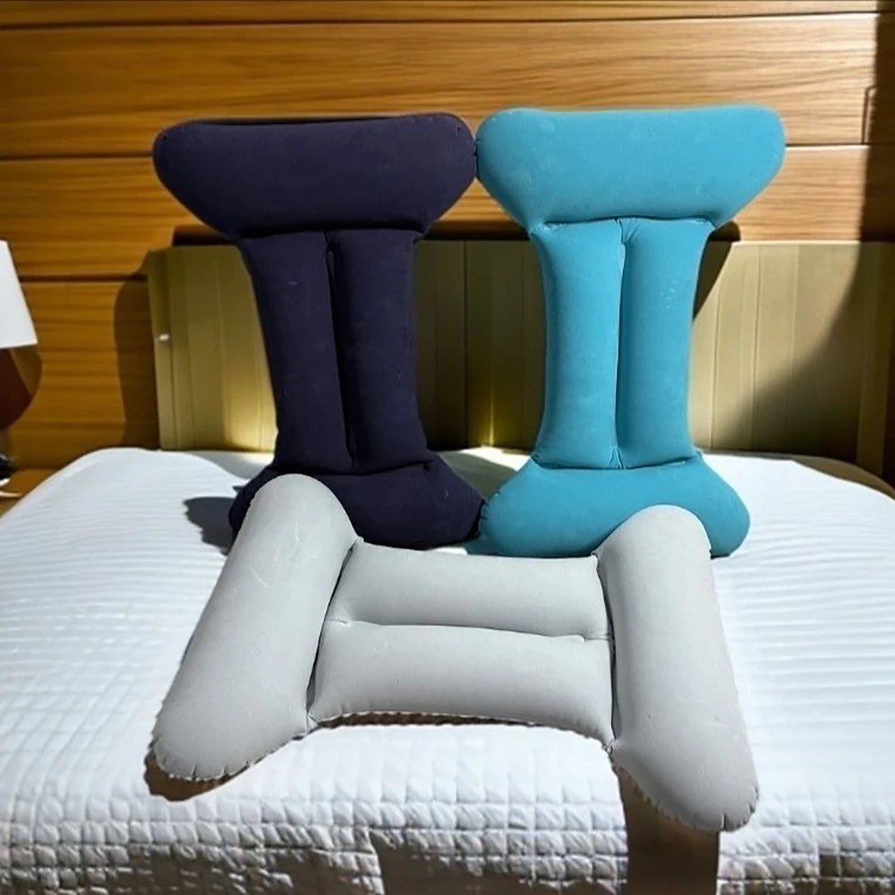 Inflatable Pillow Press Inflatable H-shaped Folding Portable Car Plane Waist Cushion Camping Office Sleeper Pillow