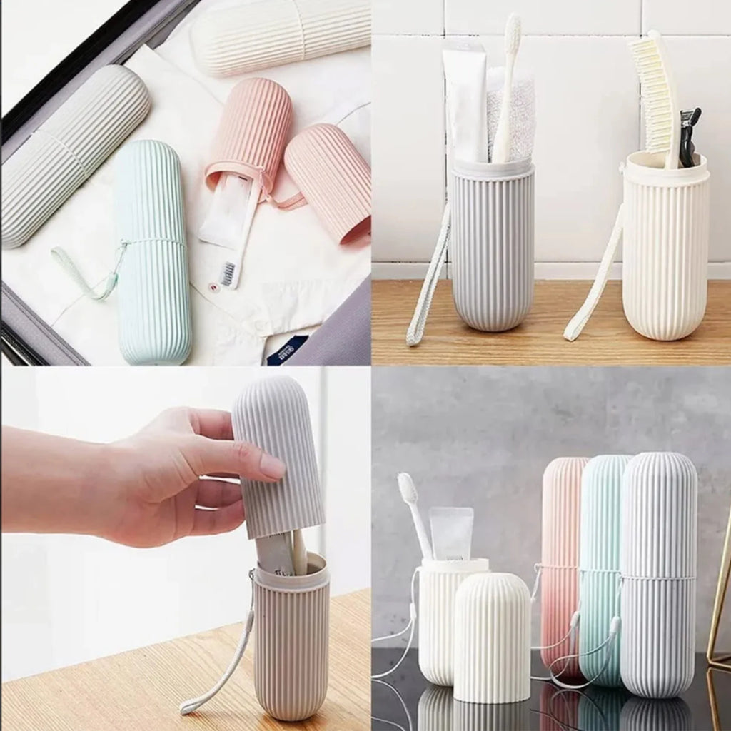 Toothbrush Cup Case Multifunctional Portable Plastic Toothbrush Toothpaste Case Box for Travel Camping