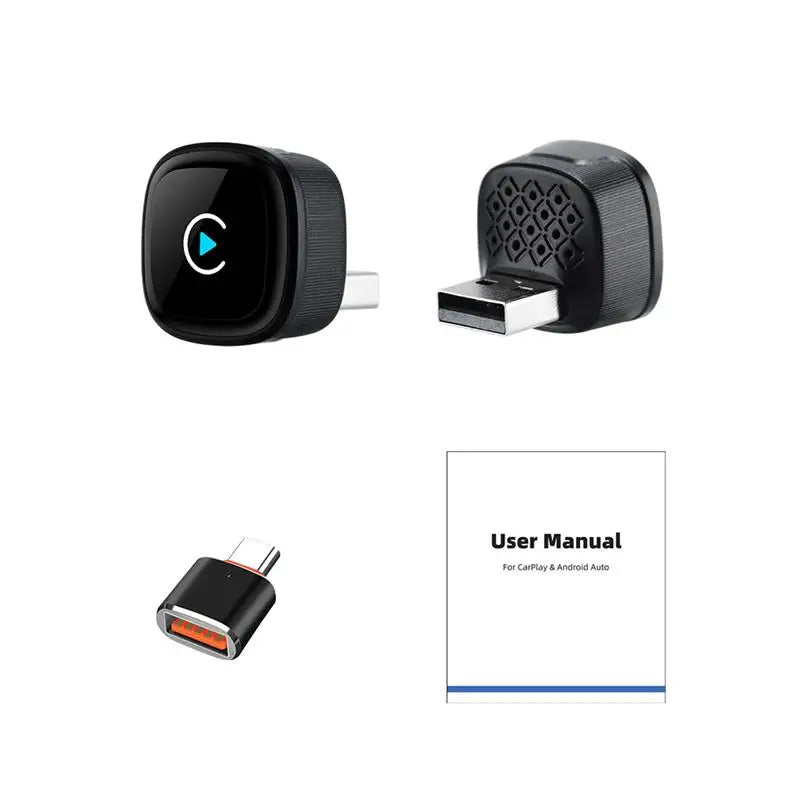 2 in 1 Wireless CarPlay Adapter Android Auto for Car 5G WiFi Plug Play Fast Connection Universal Fit for iPhone