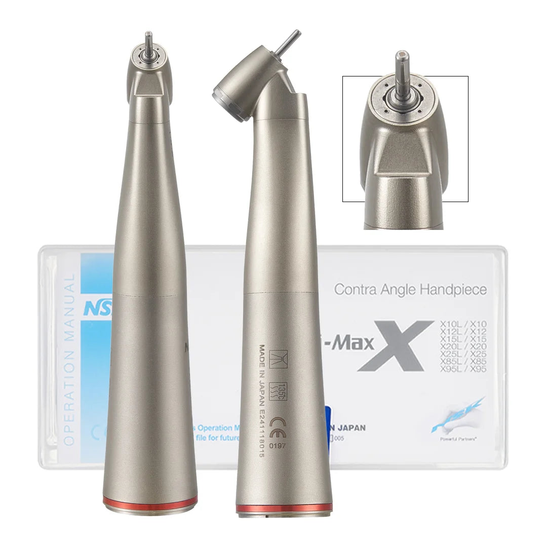 NSK Red Rings Ti Max X95L contraangulo Dental 1:5 Increasing Speed Handpiece Against Contra Angle LED Optic Fiber Quattro Spray