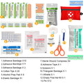 Mini First Aid Kit 65 Pieces, Compact Emergency Survival Medical Pouch for Outdoor Travel Camping Car Household Wound Care