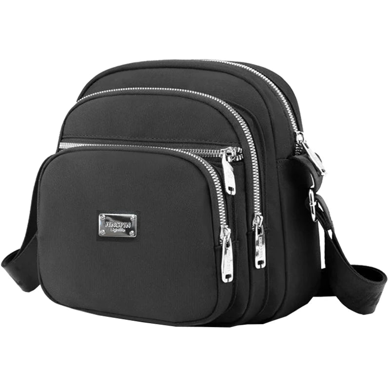 Daily Wear Slim Multi-layer Shoulder Bag Adjustable Wide Strap, Simple Solid Color Crossbody for Ladies Casual Street Matching