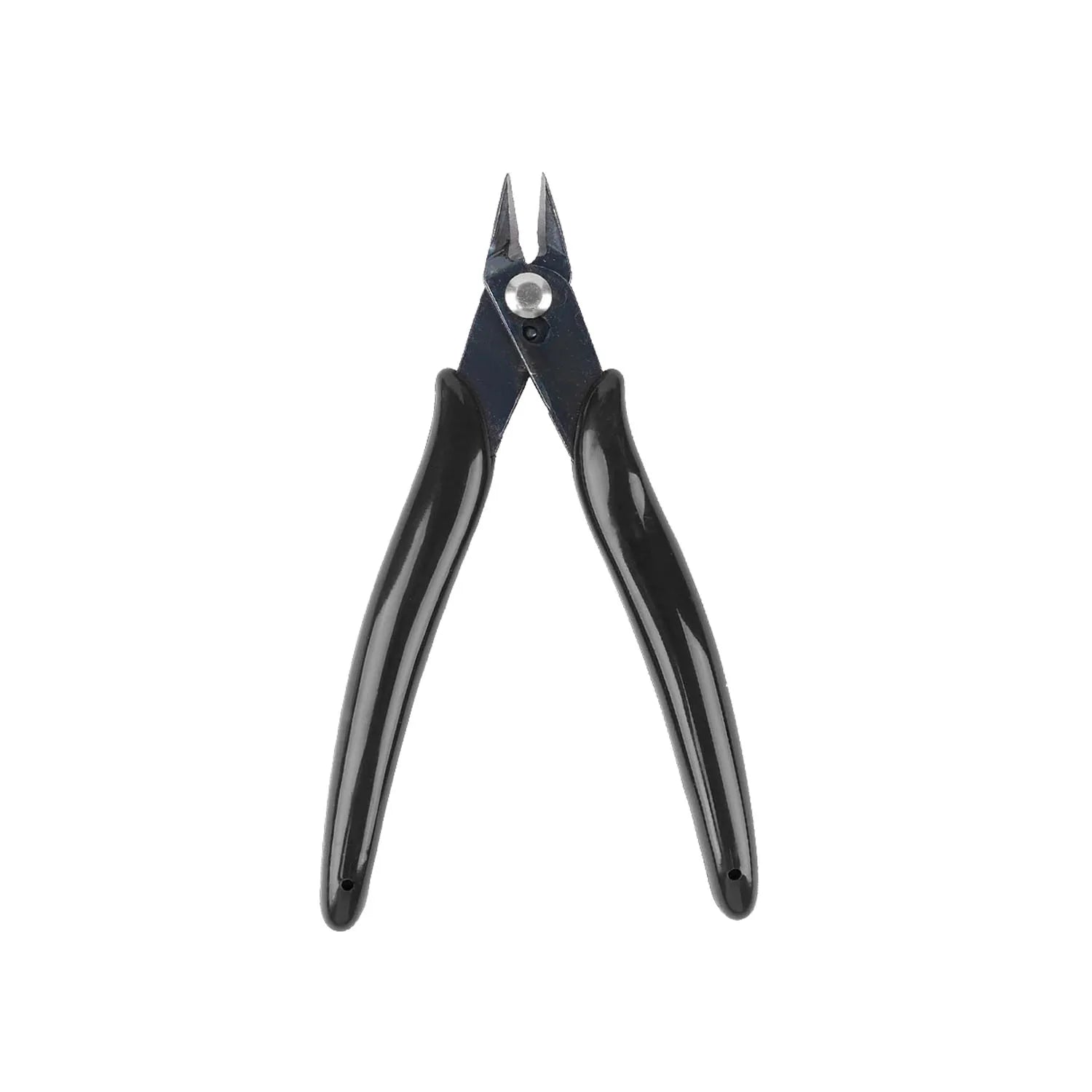 Micro Wire Cutters 5" Flush Pliers, Diagonal Side Nippers for Electronics & Plastic Models (Black)