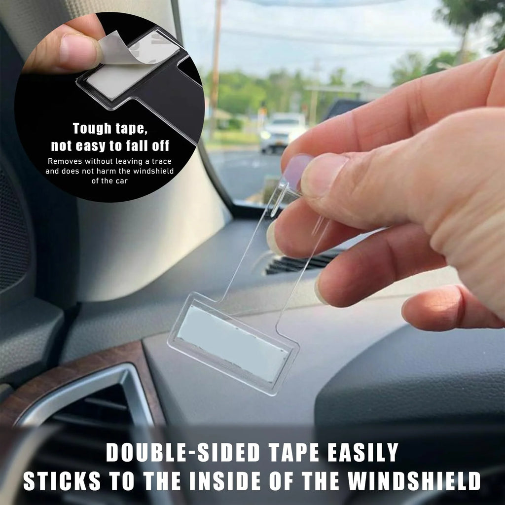 Car Window Fastener Stickers Plastic Ticket Holder Transparent Temporary Parking Business Card Holder Car Interior Accessories
