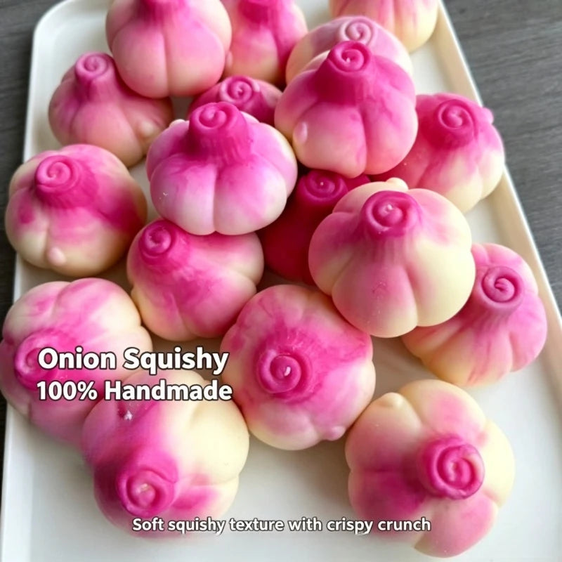 Handmade Crunchy Squishy Onion Stress Ball Squeeze Toy Squishy Fidget Ball ASMR Sensory Stress Relief Toy Relieve stress