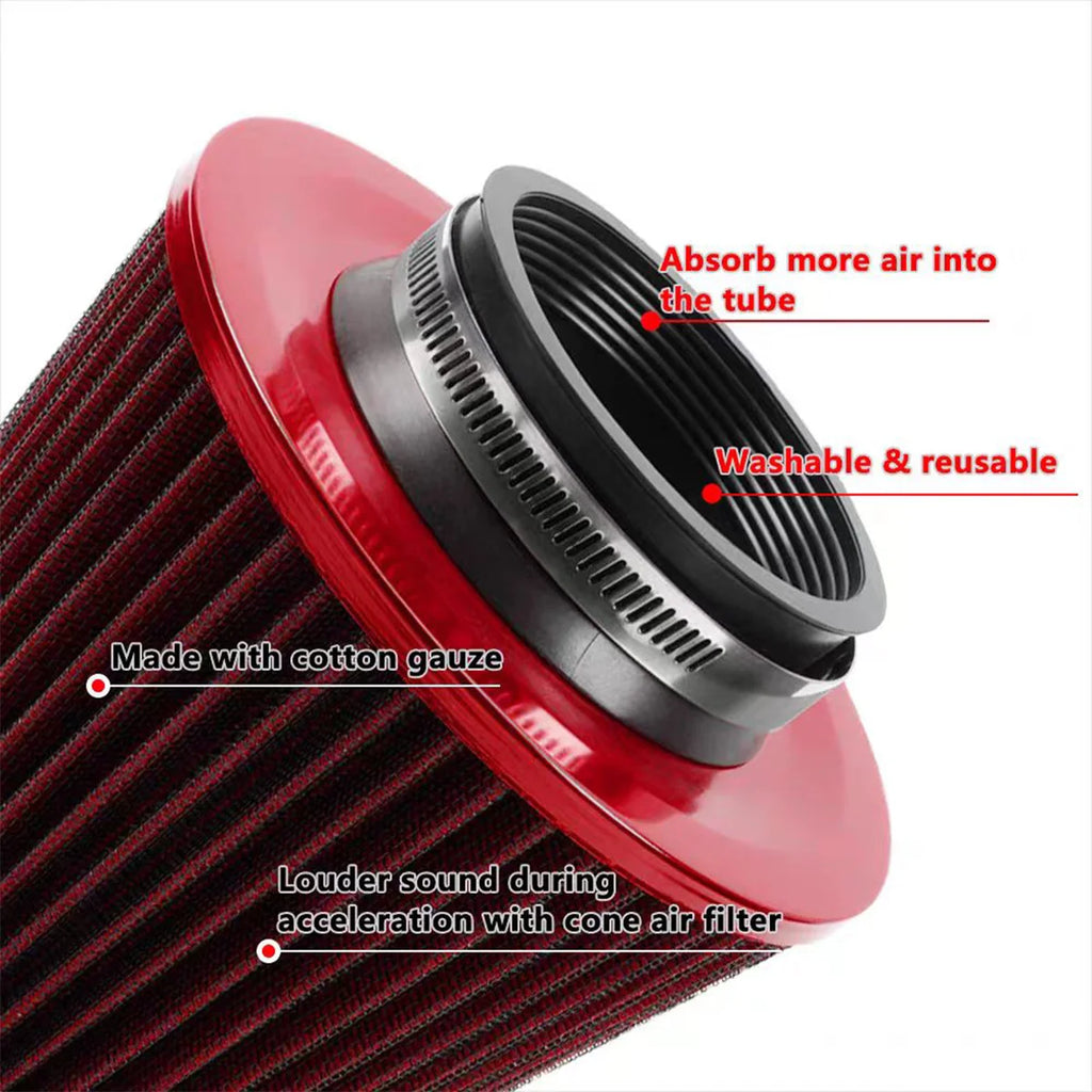 1pc Durable 76mm 3" Universal Car Air Filter High Flow Reusable Cotton Gauze Intake Filter For Motorcycle Automobile Modificatio
