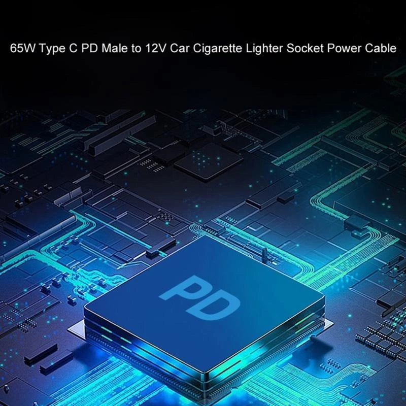 65W USB C To 12V Cigarette Socket Male to Female Cigarette Adapter Converter Car Electronics Accessory