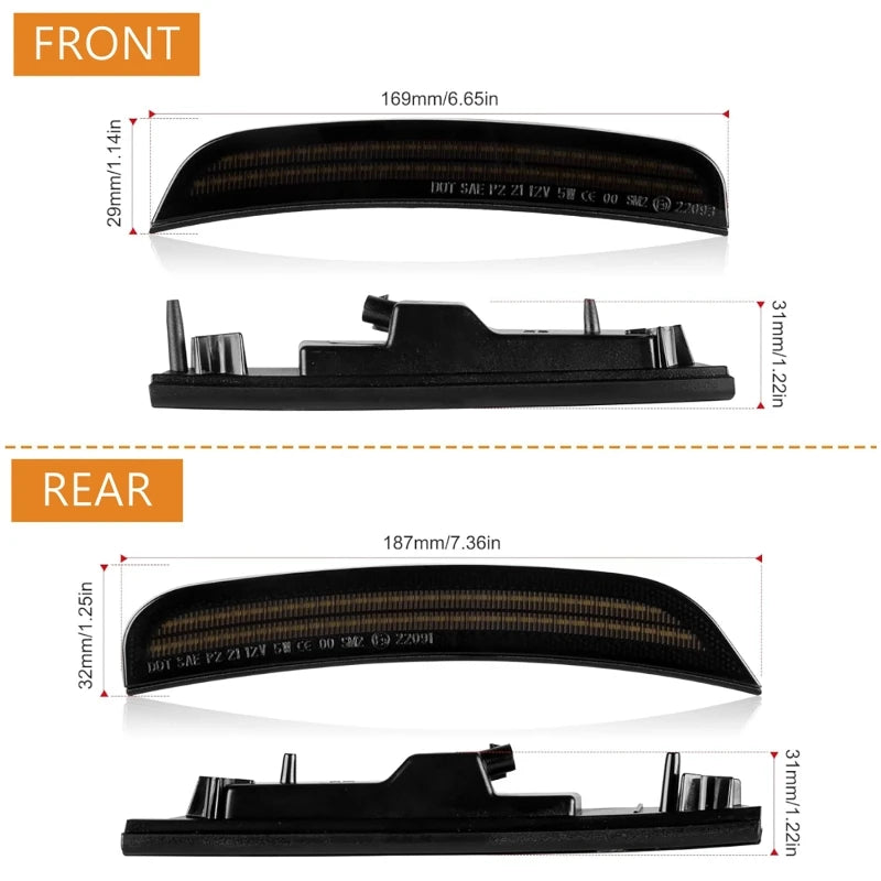 4Pcs/set LED Side Marker Light Front Rear Bumper Fender Lamp for Dodge Charger 2015-2023