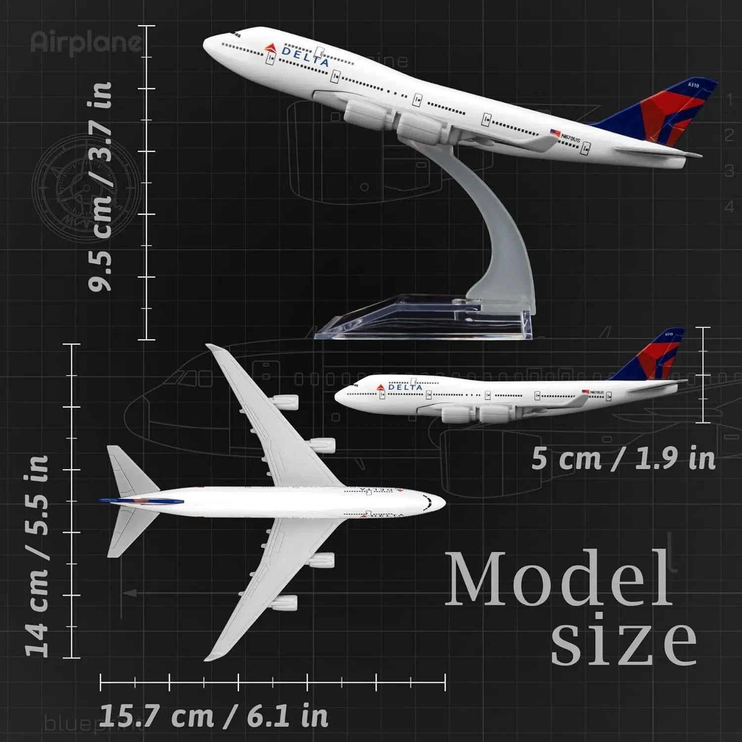 Multiple Simulation Of 747 Delta Airlines Aircraft Model 16cm Alloy Metal Toys Boys Kids Airplane Plane Decoration Orname