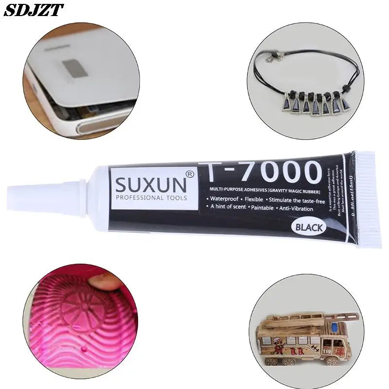 1pc T-7000 Black Body Rubber Super Sealant Mobile Phone Touch Screen Repa Epoxy Resin T7000 Super Black 15ml Liquid Glue