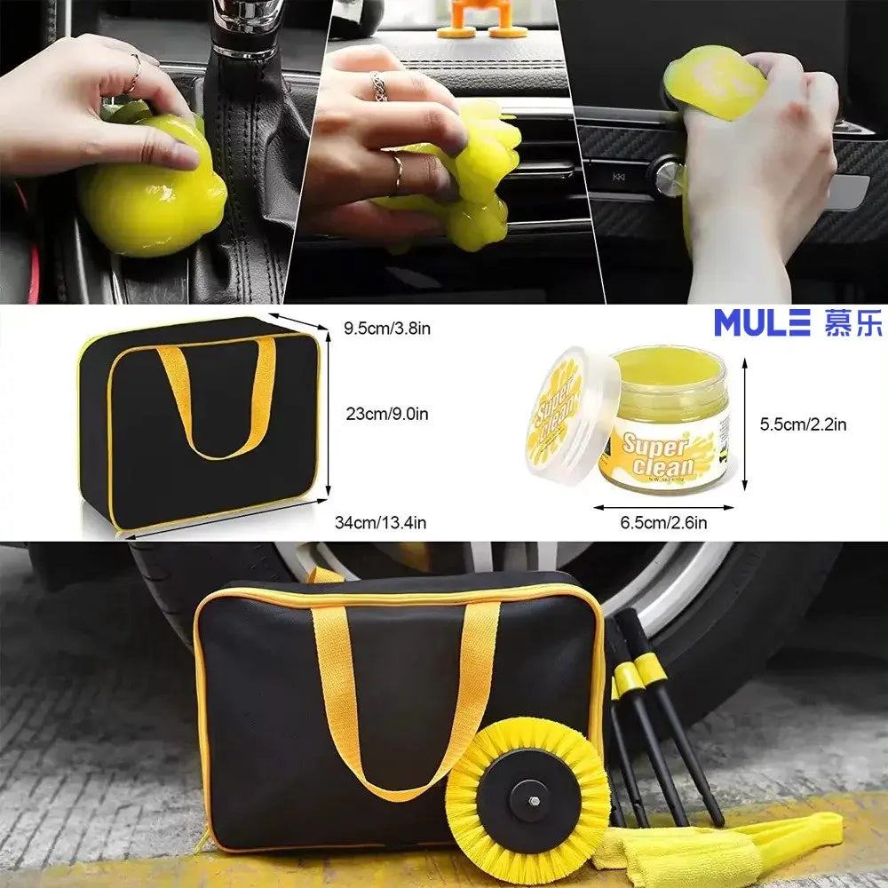 Car Cleaning Kit Detailing Brush Set Car Polish Pads Car Cleaning Brush For Car Air Vents Rim Dirt Dust Clean Tools