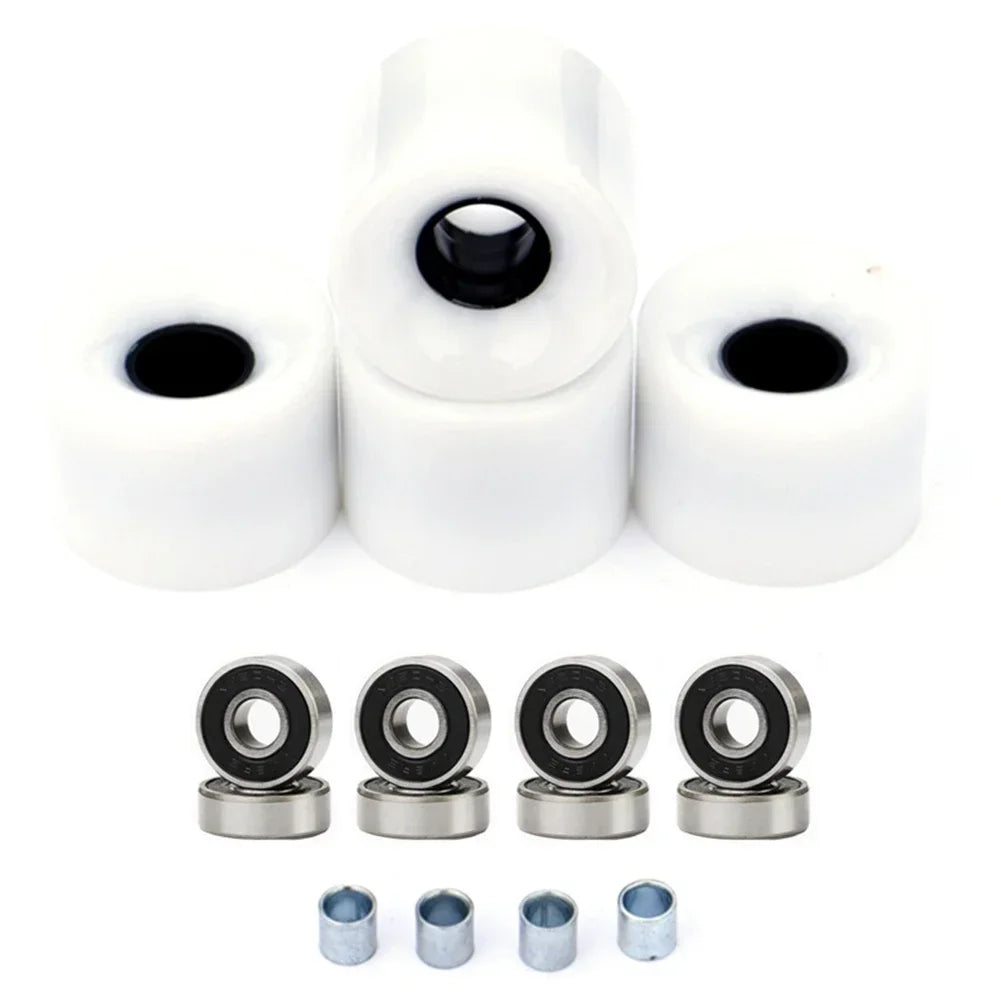 60x45mm 4Pcs Skateboard Wheels 78A PU with ABEC9 Bearings and Spacers Set for Longboards Cruisers and Street Skateboards