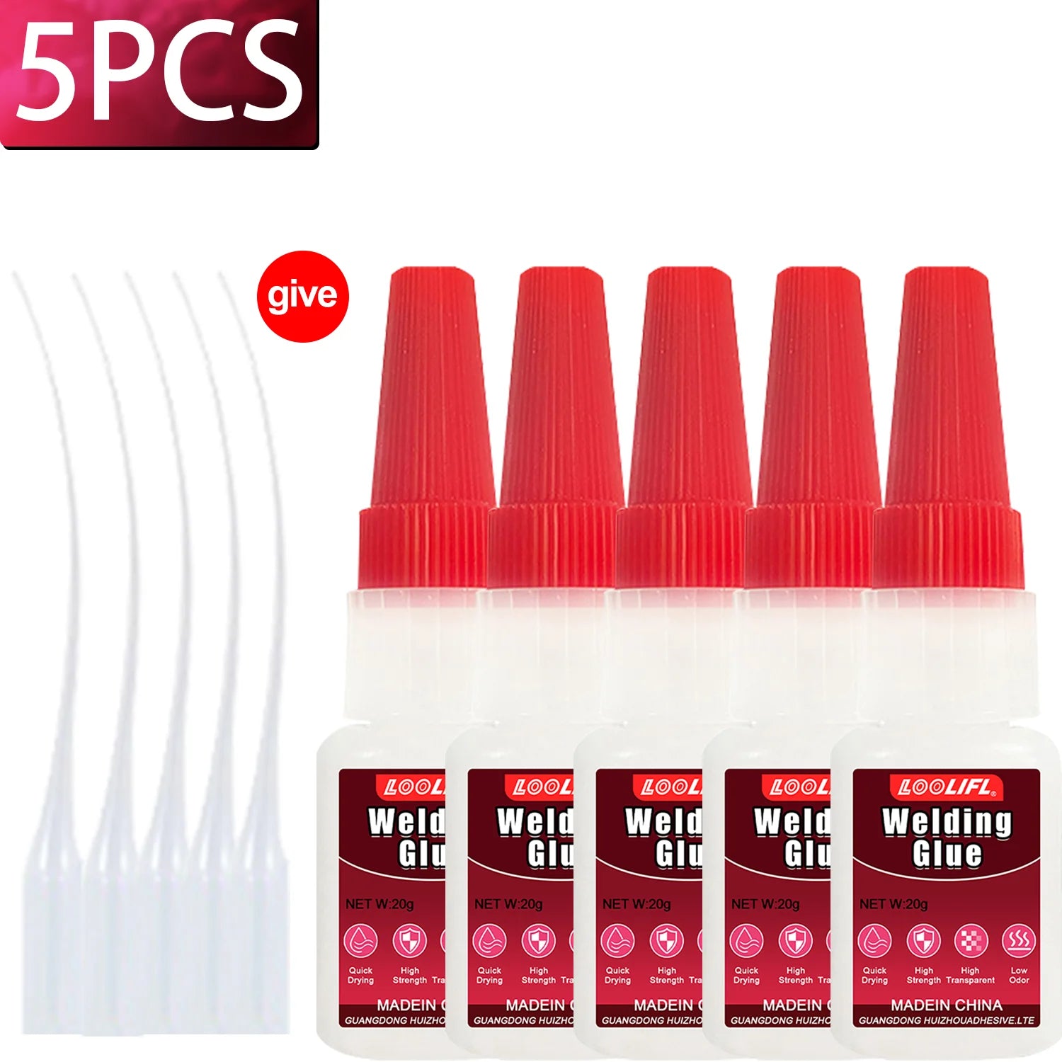 LOOLIFL Instant Strong Super Glue Universal Mighty High Viscosity Welding Glue for Metal Glass Wood DIY Adhesive Fast Dry tool