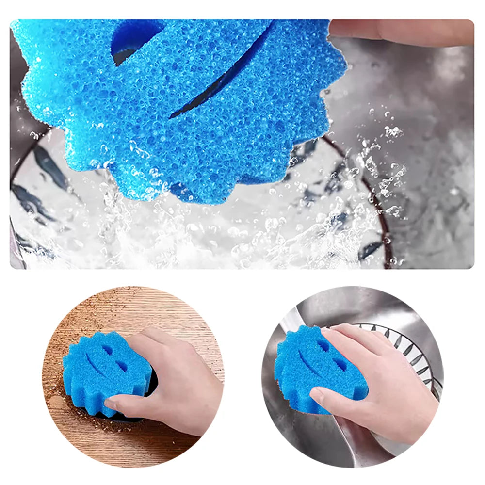 Hot Selling Soap Dishwashing Brush Set Softens When Wet Cute Sponge 3pcs Household Kitchen Dishwashing Brush Cleaning Tools
