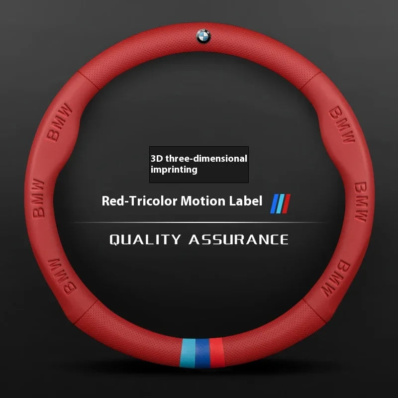 Car 3D Embossing Ventilate Steering Wheel Cover For BMW M Power M3 M4 M5 E36 E39 E46 E60 E90 F10 F15 F20 F25 F30 G30 X1 X3 X5 X7