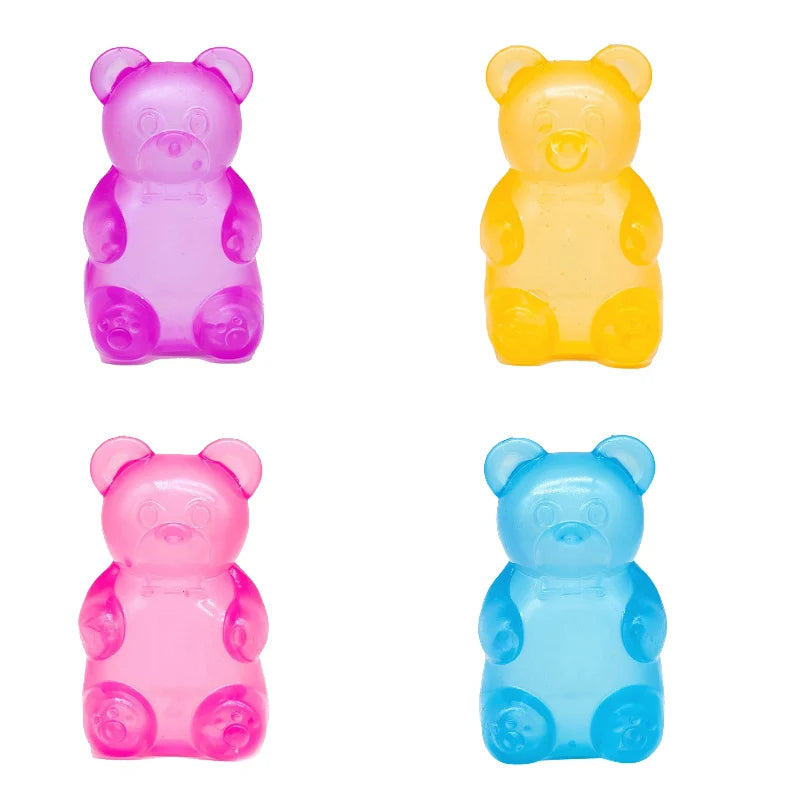 8cm NeeDoh Cute Gummy Bear Sensory Squeeze Toy with Jelly-like Filling Slow Rebound Stress Relief Toy To Alleviate Anxiety**