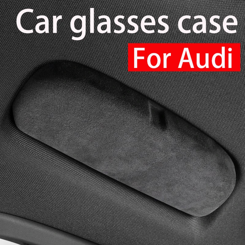 For Audi A3 A4 A5 A6 A7 A8 Q2 Q3 Q7 Q8 2006-2024 Car driver handle glasses case Suede glasses case Car glasses case