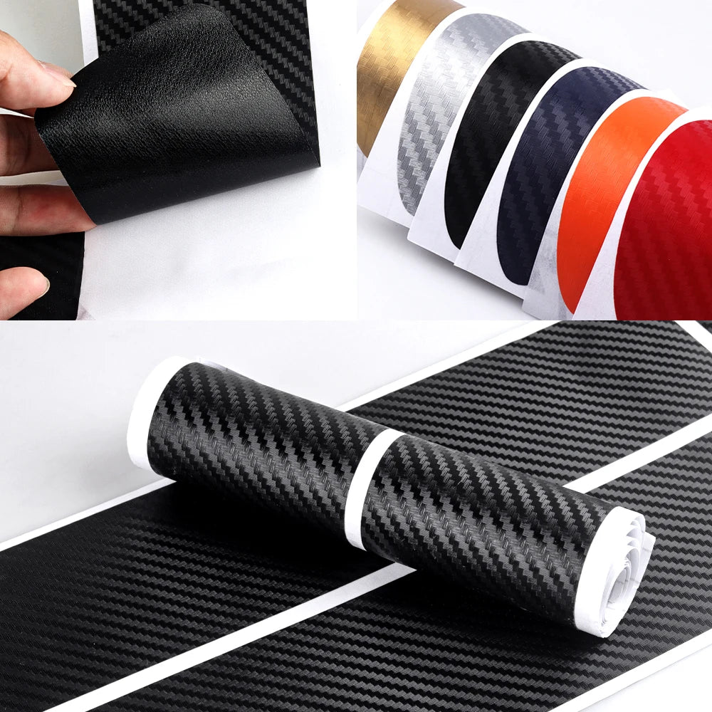 4Pcs Car Door Carbon Fiber Sill Scuff Plate Decoration Sticker For Volkswagen GTI Golf Caddy Passat CC Lavida Sagitar Scirocco