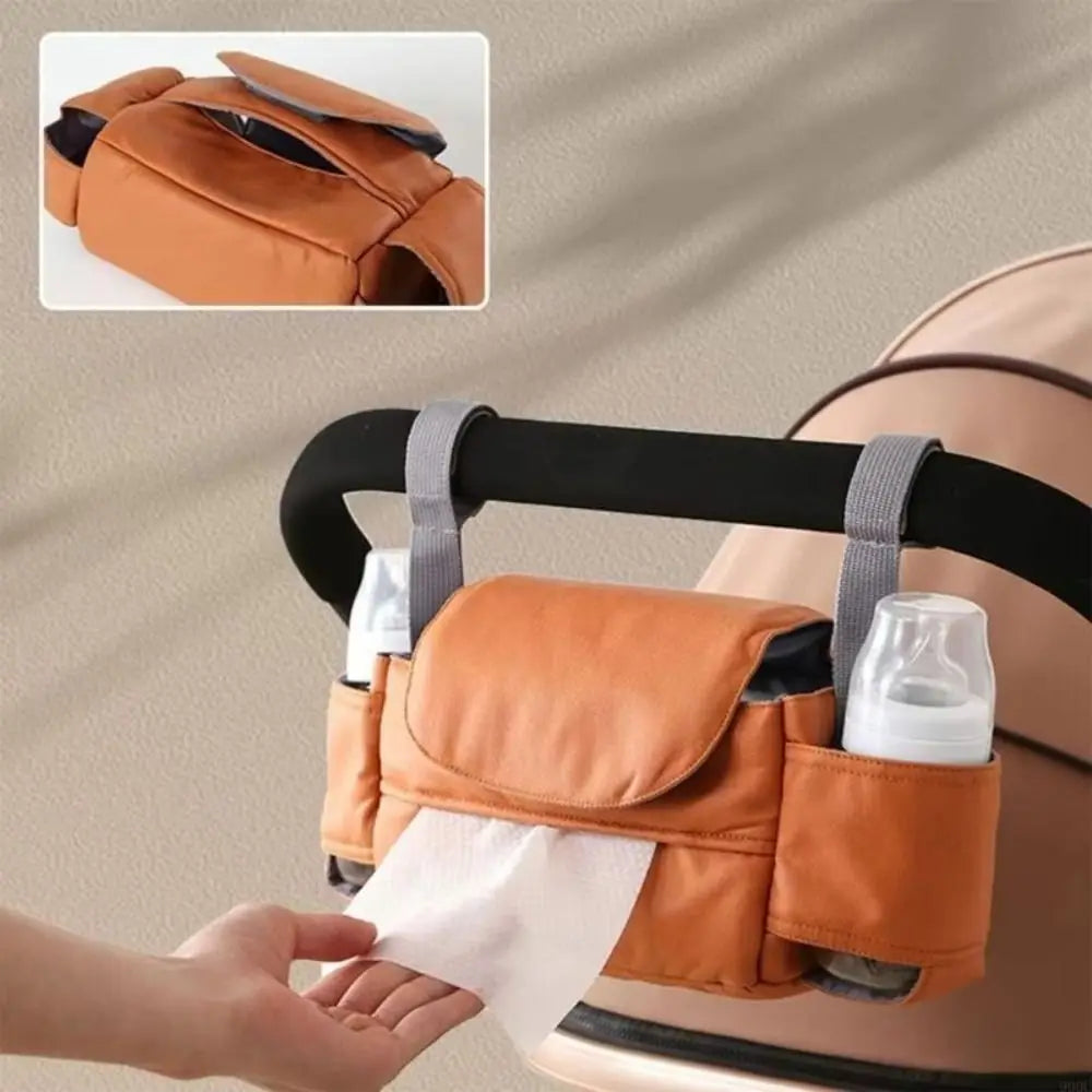 Large Capacity Baby Pram Organizer Multifunctional Insulated Pocket Travel Diaper Bag Detachable Design Solid Color
