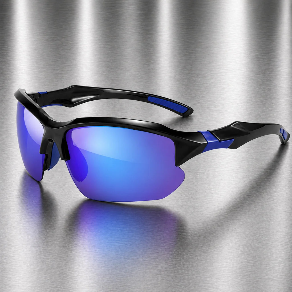 Men Polarized Sports Sunglasses UV400 Half Frame Cycling Driving Glasses Lightweight Outdoor Fishing Running Sun Shades