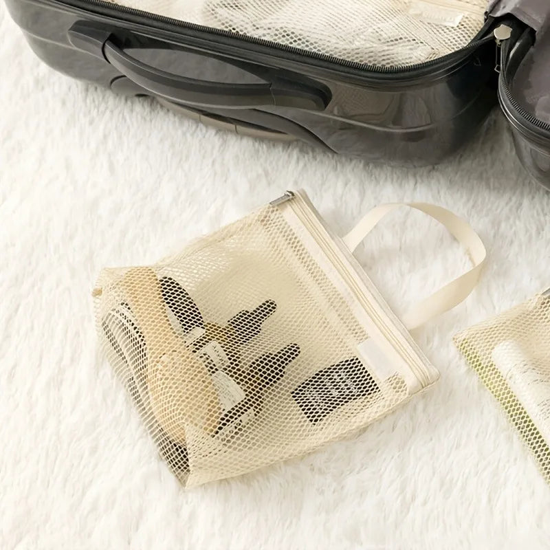 Mesh Toiletry Storage Bags Handbags Portable Travel
