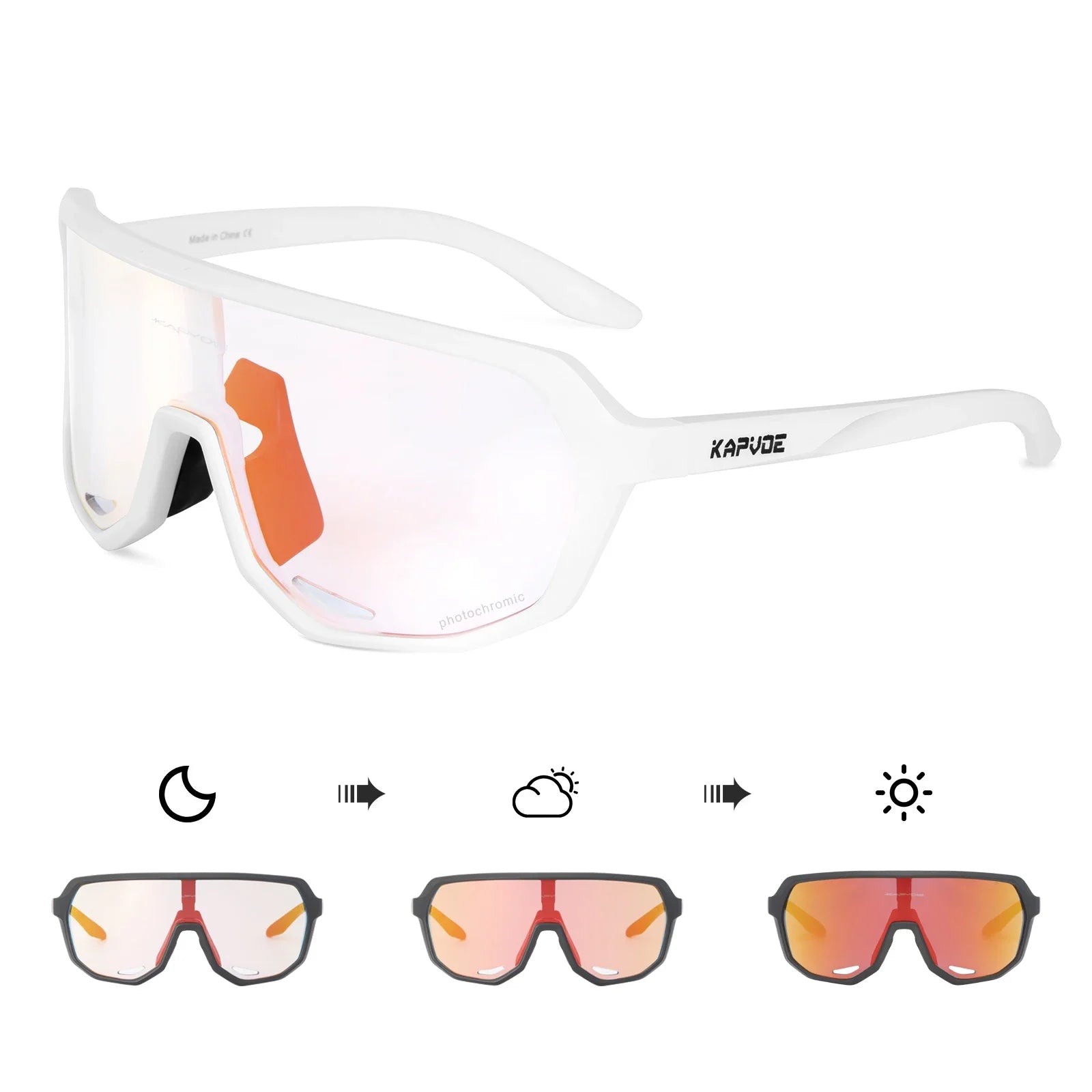 Photochromic Cycling Sunglasses Kapvoe Women Man Luxury Gold Glasses Driving Fishing Fashion Travel Golf Women Bike Goggles