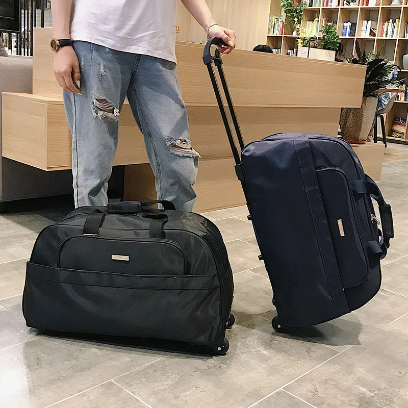 Large Capacity Luggage Bag Travel Bag Handheld Carry-On Bag Lightweight Short Trip Bag Unisex Oxford Cloth Pure Color Simple ...