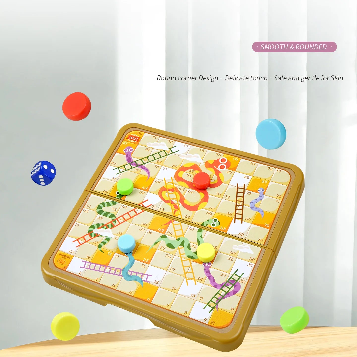 Magnetic Snake Ladder Game Portable Foldable Board Game Can Be Put in Pocket Suitable for Friend Gatherings Travel Leisure Game Christmas Birthday Gift