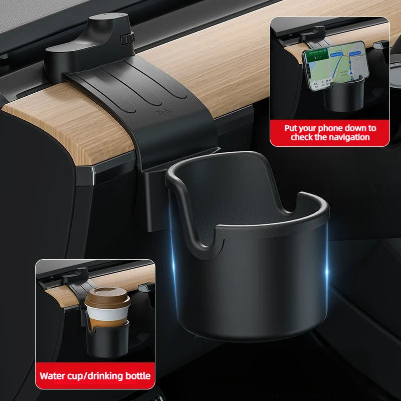 For Tesla Model Y Juniper 19-26 Model 3 Highland 19-26 Instrument Panel Water Cup Holder Car Dashboard Tidying Phone Holder
