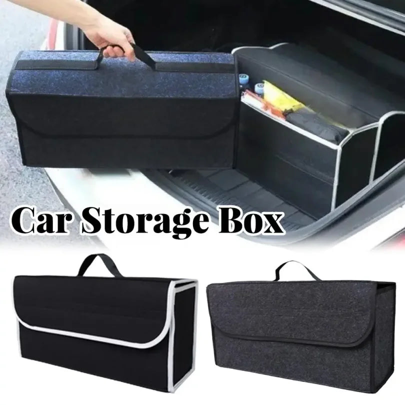 Large Anti Slip Car&Yacht Soft Felt Organizer Box Car Trunk Universal Sorting Bag Car Trunk Soft Felt Storage Box Accessories
