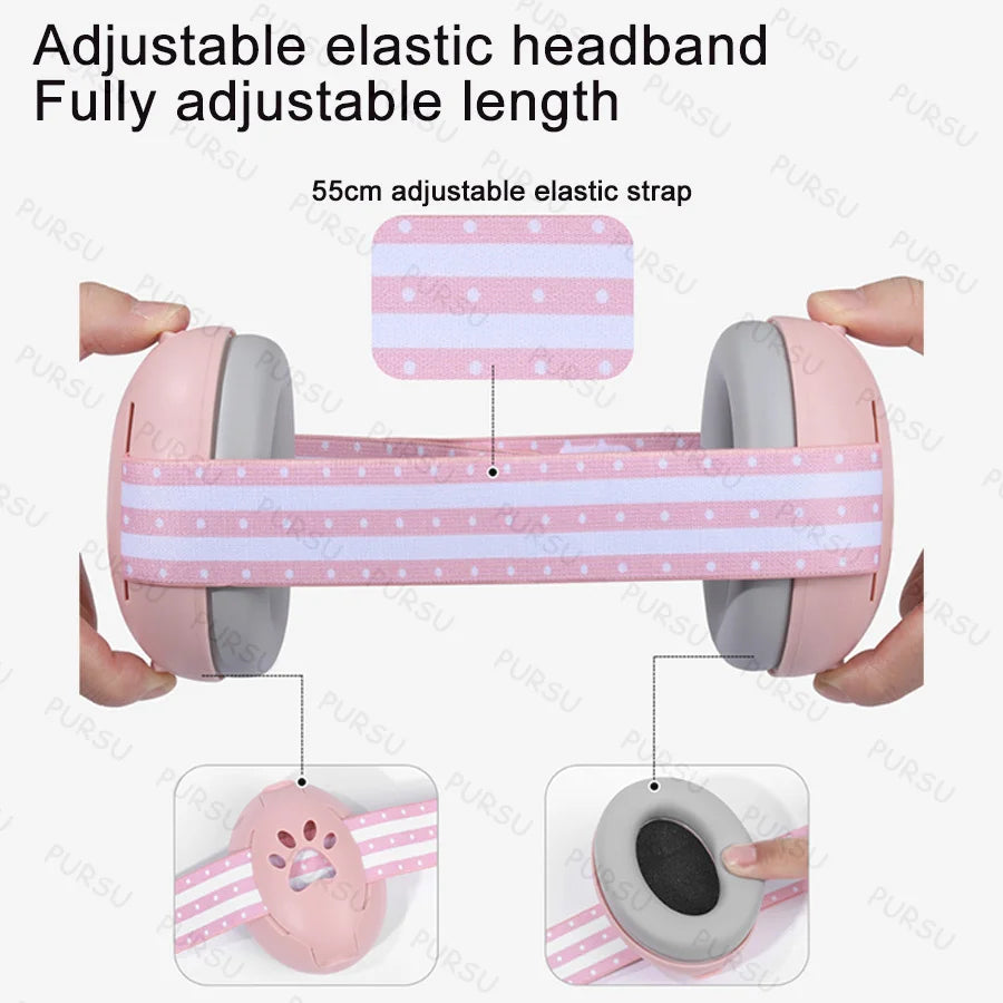 Baby Ear Protection for Babies Toddlers Elastic Noise Reduction Earmuffs Baby Headphones Against Hearing Damage Improves Sleep