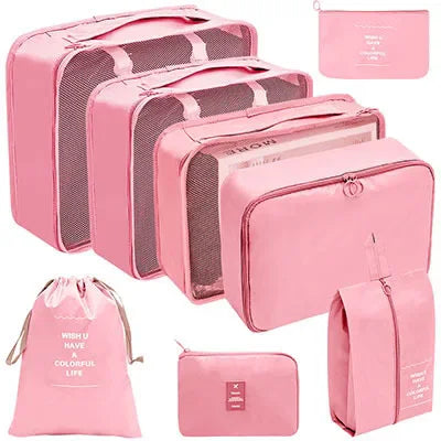 8/9PCS Set Packing Cubes For Travel Waterproof Clothes Underwear Shoes Toiletries Organizer Tidy Pouch Travel Storage Bag