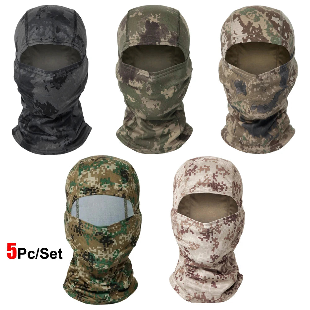 1pc/5pcs Stretchy Breathable Balaclava Cap Unisex Bicycle Motorcycle Helmet Inner Cap Outdoors Hiking Hunting Ski Mask Scarf