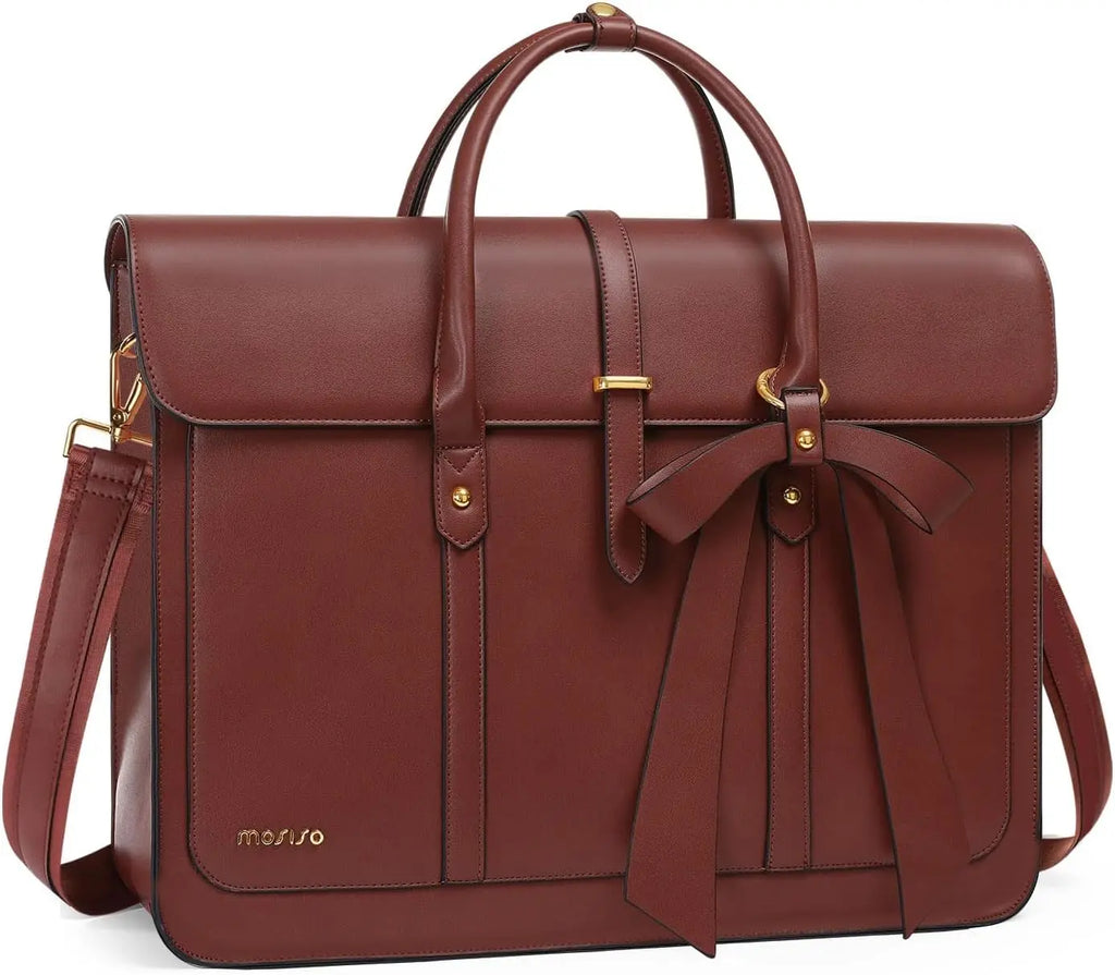 MOSISO Women's Tote Bag for MacBook 13 14 15 16 17.3 inch Notebook PU Leather Laptop Shoulder Bag Backpack Handbag Dual-purpose