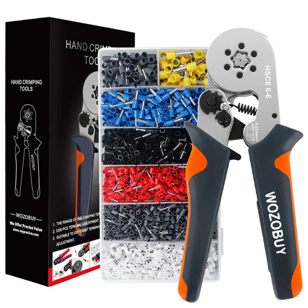Ferrule Sleeves Terminal Crimping Tools Mini Electrical Pliers HSC8 6-4/6-6(0.25-10mm²/0.25-6mm²) Wire Connection Repair Clamp
