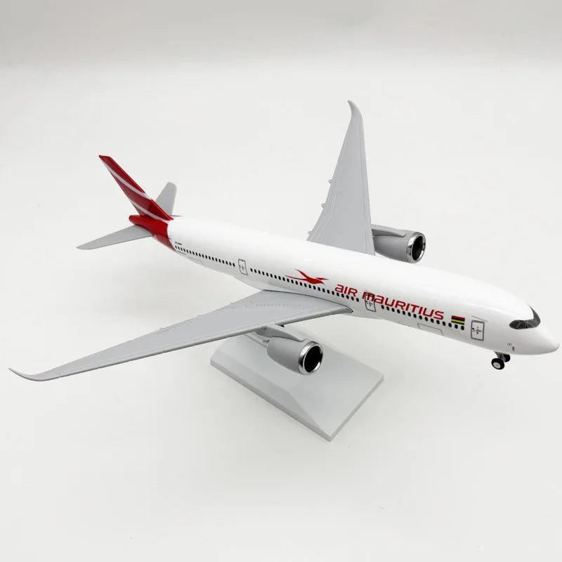 30cm Resin Simulation Aircraft Air Mauritius A350 Model Airplanes 1/250 Scale Assemble For Static Collection Display With Stand