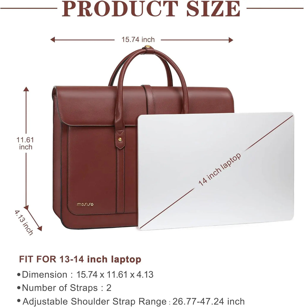 MOSISO Women's Tote Bag for MacBook 13 14 15 16 17.3 inch Notebook PU Leather Laptop Shoulder Bag Backpack Handbag Dual-purpose
