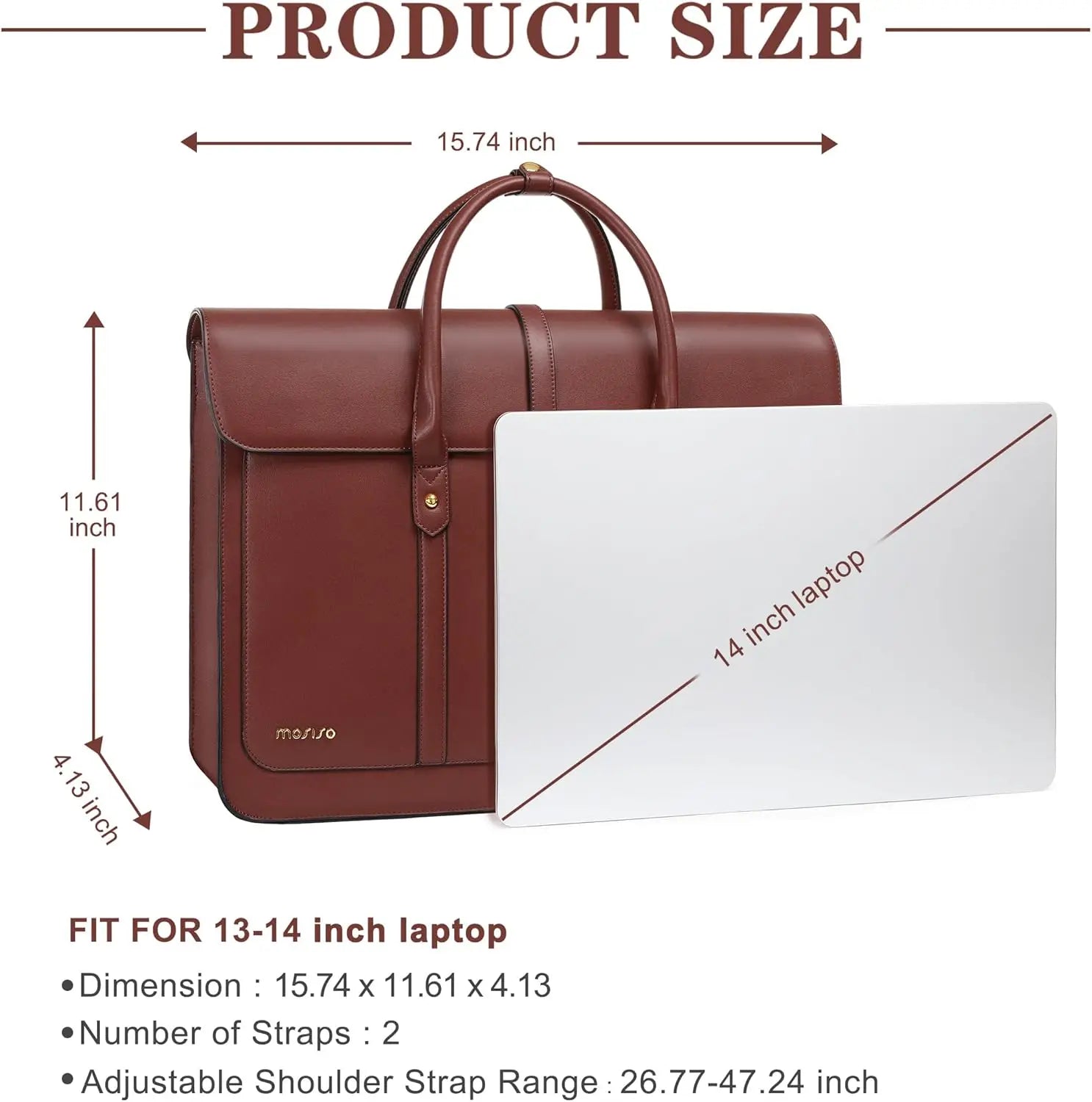 MOSISO Women's Tote Bag for MacBook 13 14 15 16 17.3 inch Notebook PU Leather Laptop Shoulder Bag Backpack Handbag Dual-purpose