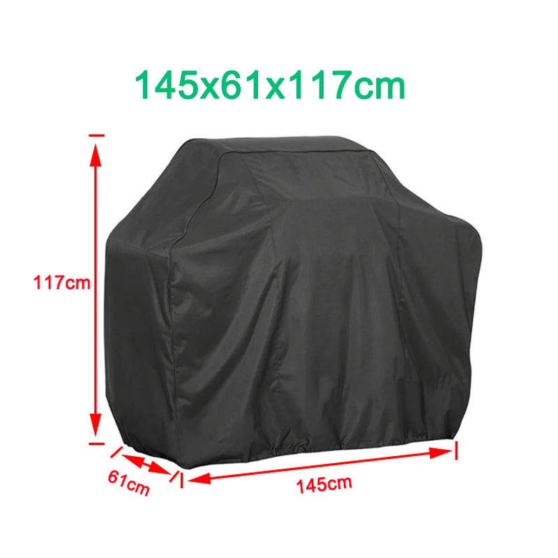 210D Waterproof BBQ Grill Cover, Heavy-Duty Outdoor Barbecue Protective Cover, Dustproof Anti-UV Cover for Garden Patio Barbecue