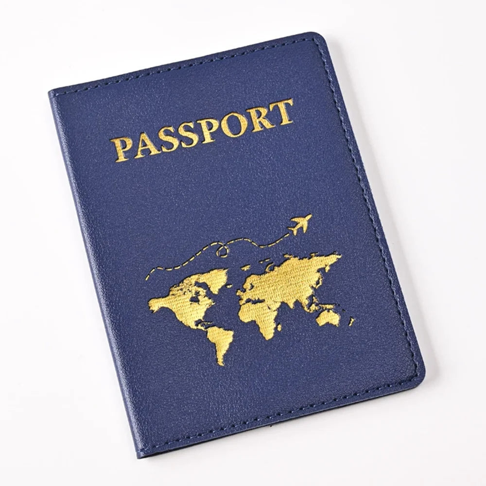 Custom Name Travel Passport Cover Gold Global Map Persoanlized Initials Passport holder New Women Men Travel Accessories