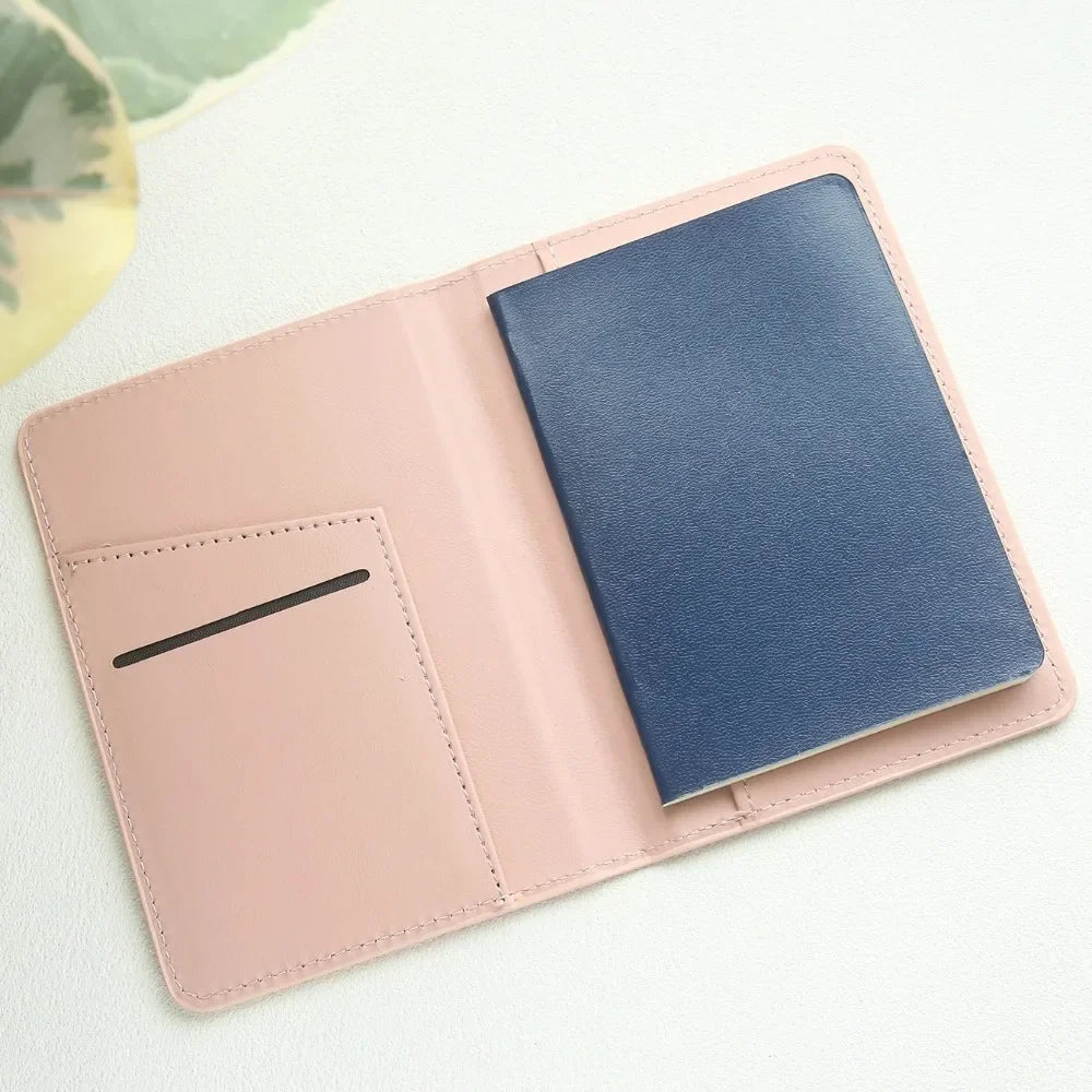 Custom Logo Passport Holder Personalized Travel Wallet Engraved Name Passport Cover Case Travel Essentials Card Holder Unique